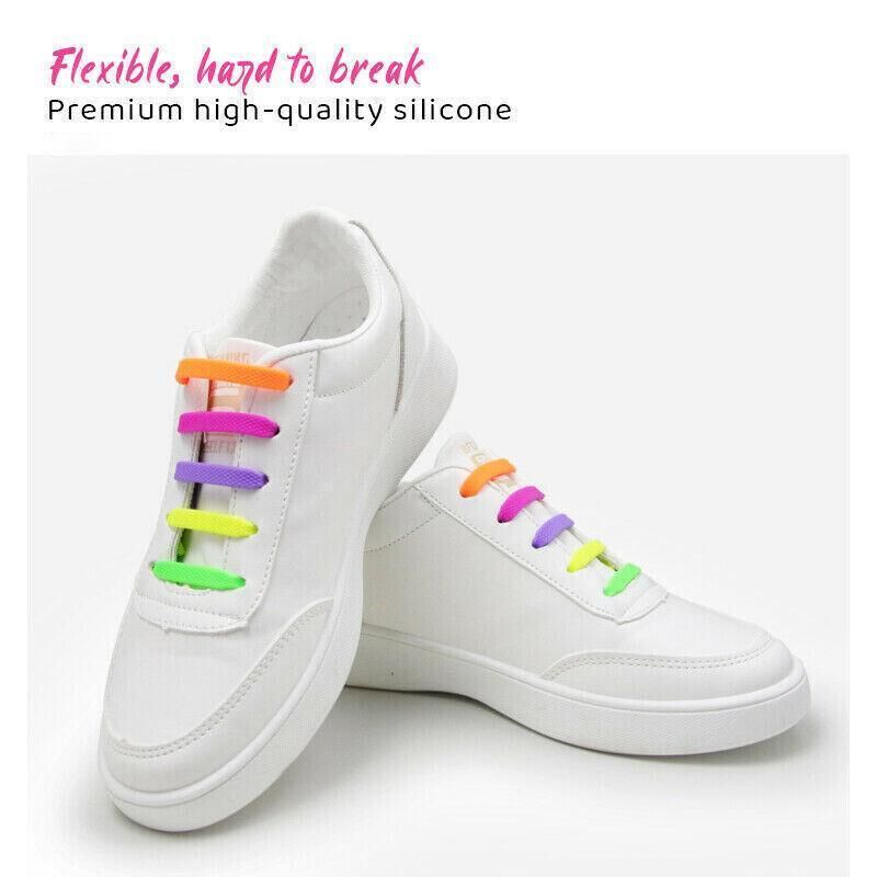 No Tie Elastic Silicone Shoe Laces Sky Blue 16PCS - Image 8