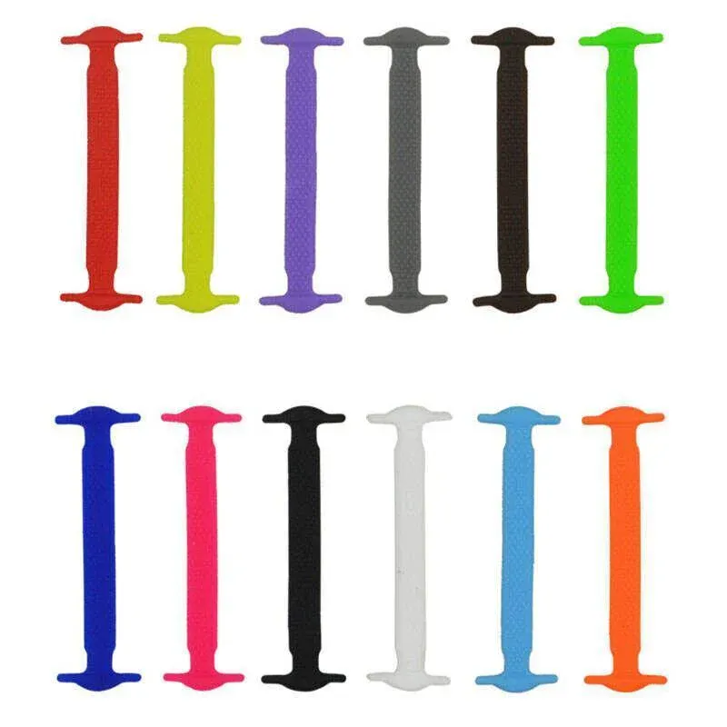 No Tie Elastic Silicone Shoe Laces Brown 16PCS - Image 3