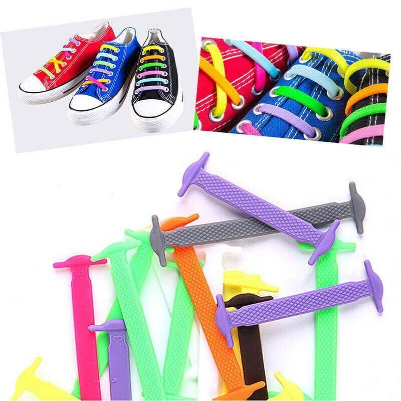 No Tie Elastic Silicone Shoe Laces Brown 16PCS - Image 10