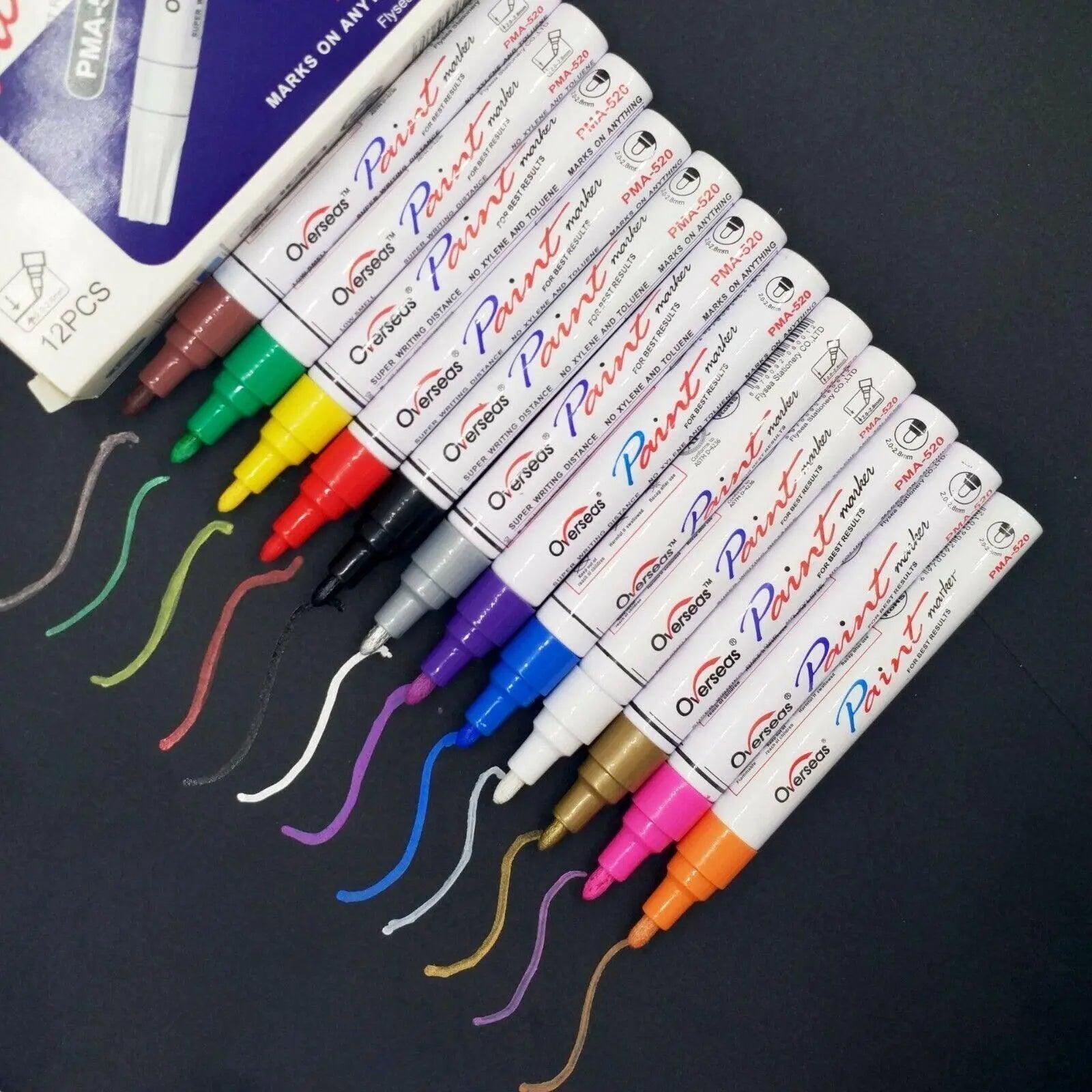 Permanent Paint Marker Pen 12-Colour Set - Image 4