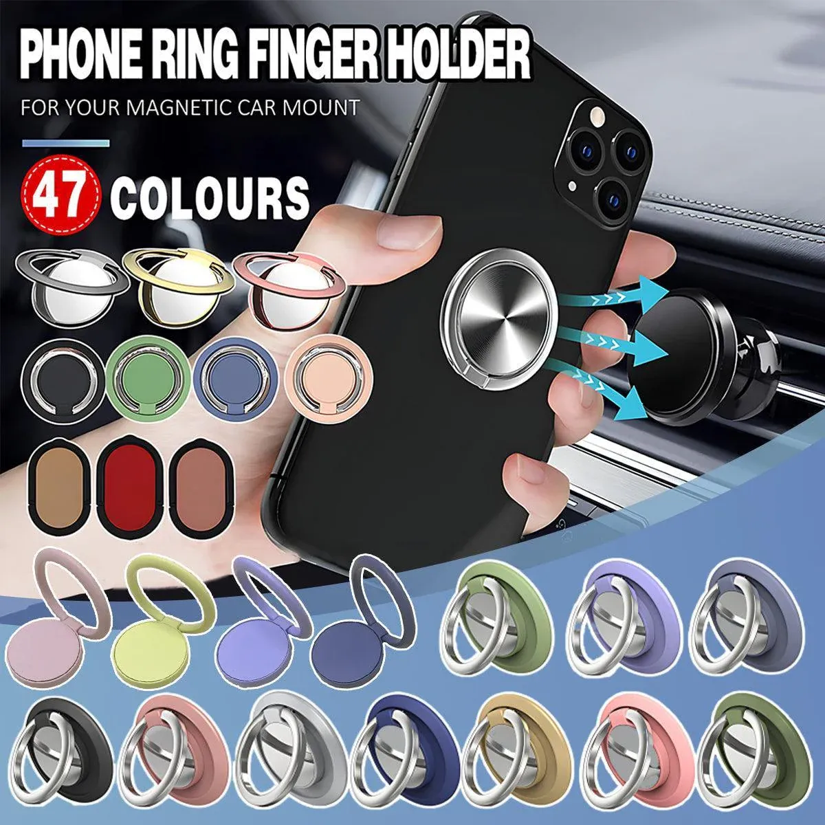 Iring Phone Ring Holder Car Mount - E Silver - Image 2