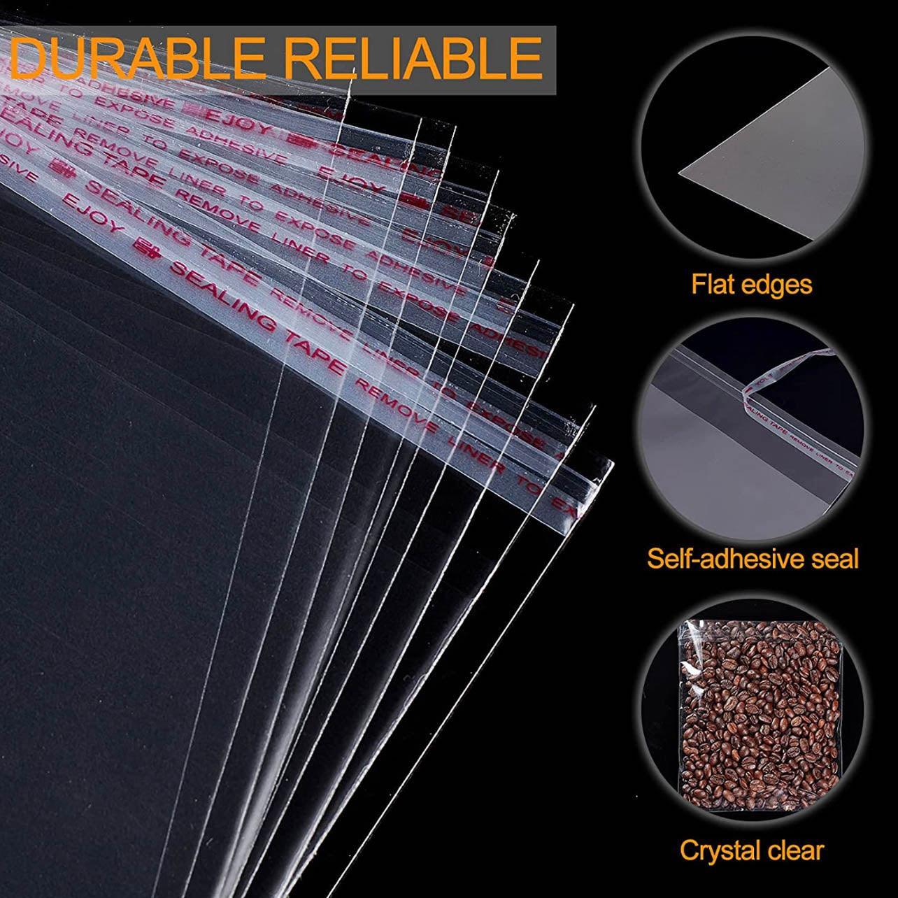 Clear Self-Seal Cellophane Bags 8x10+2cm - Image 3