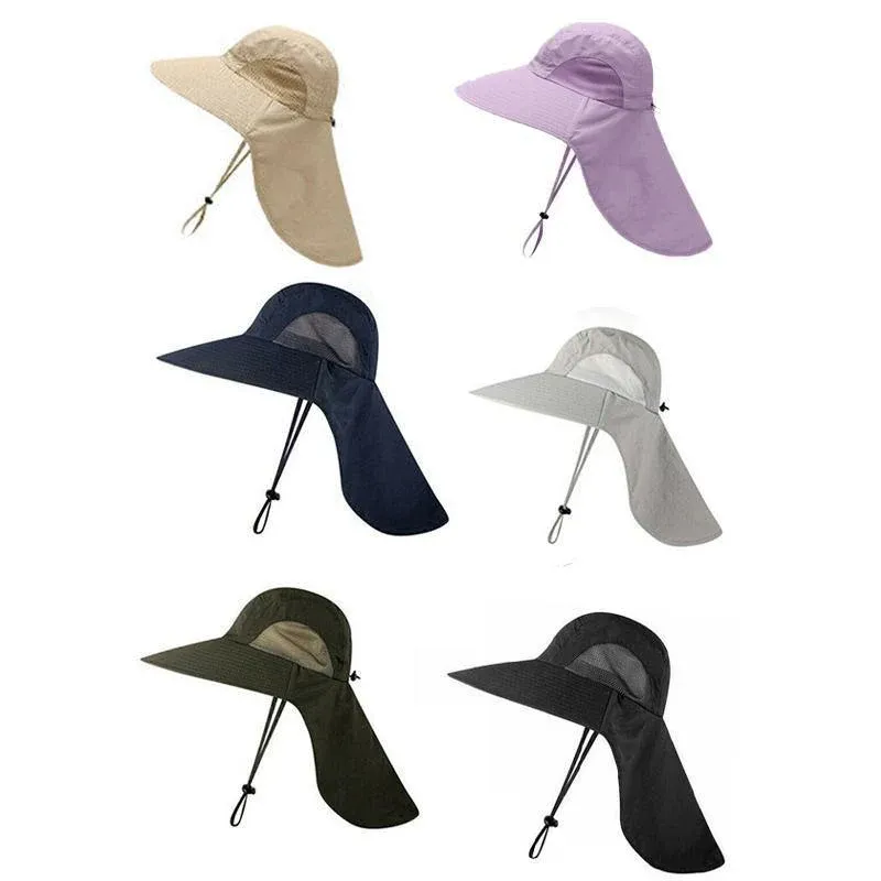 Neck Flap Fishing Hat - Navy - Image 3