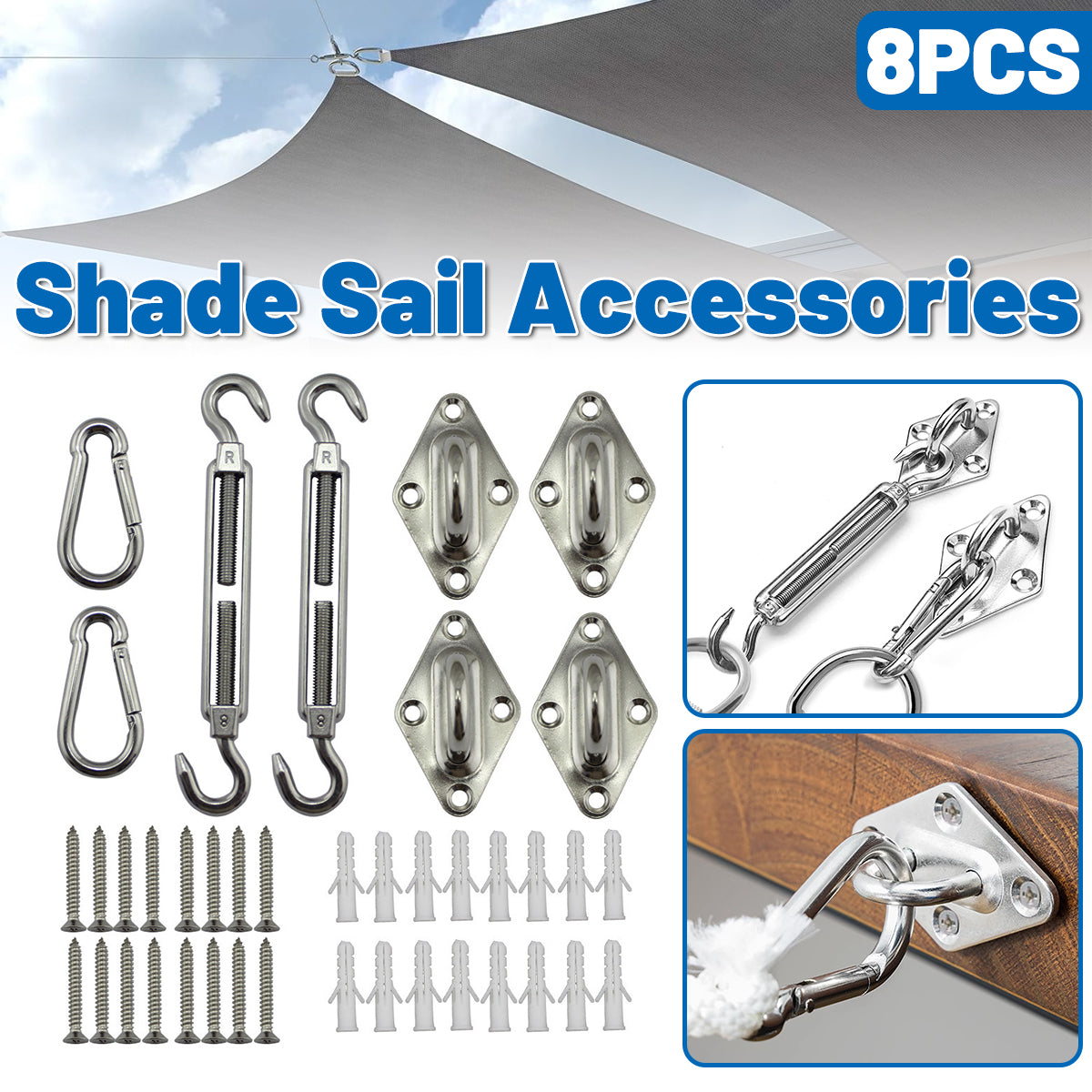8pcs Hardware Sail Accessory Canopy Fittings