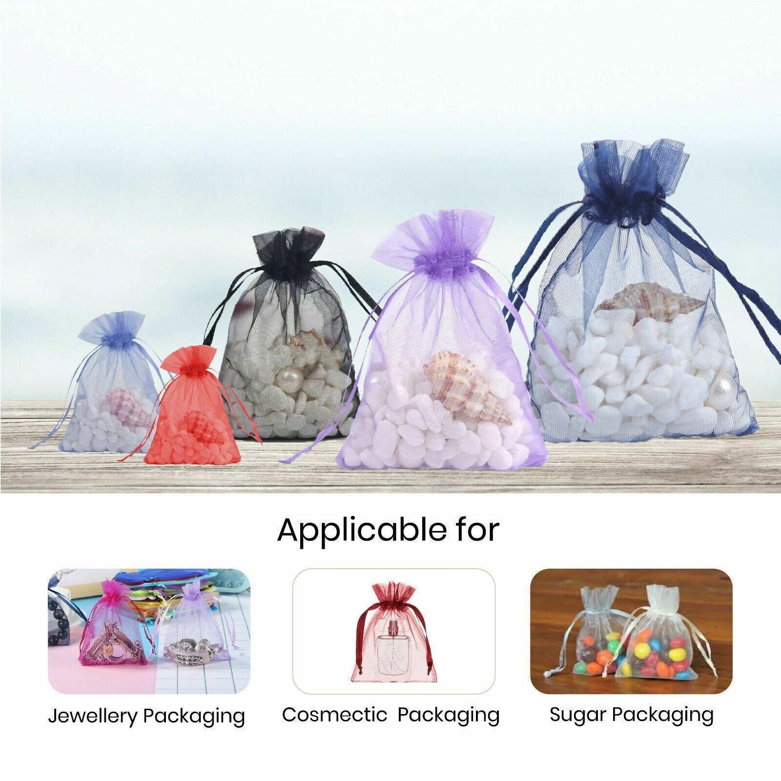 50PCS Organza Bag Dark Purple - Image 6