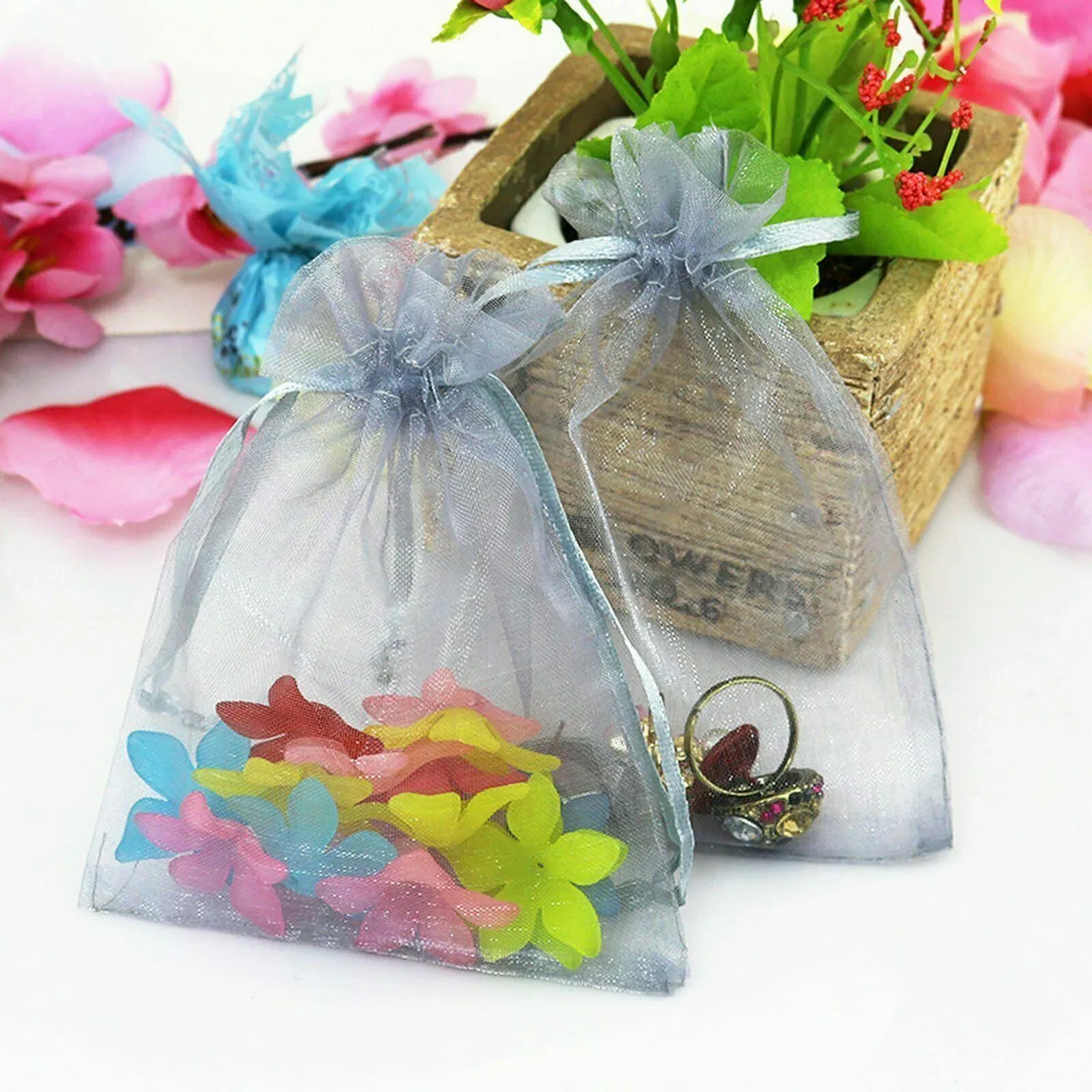 50PCS Organza Bag Grey - Image 11