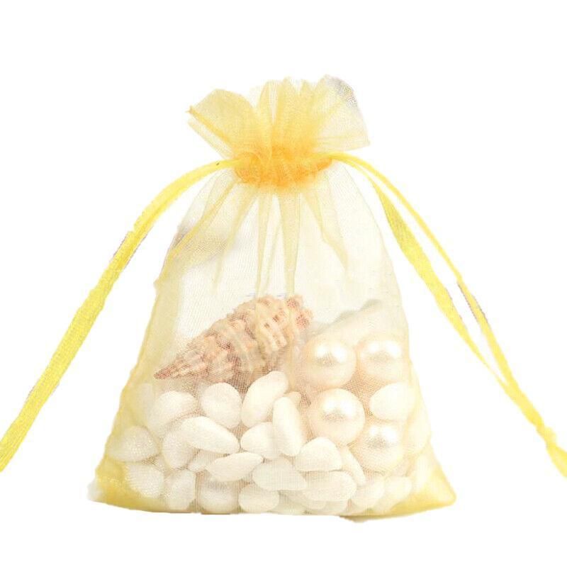 50PCS Organza Bag Yellow