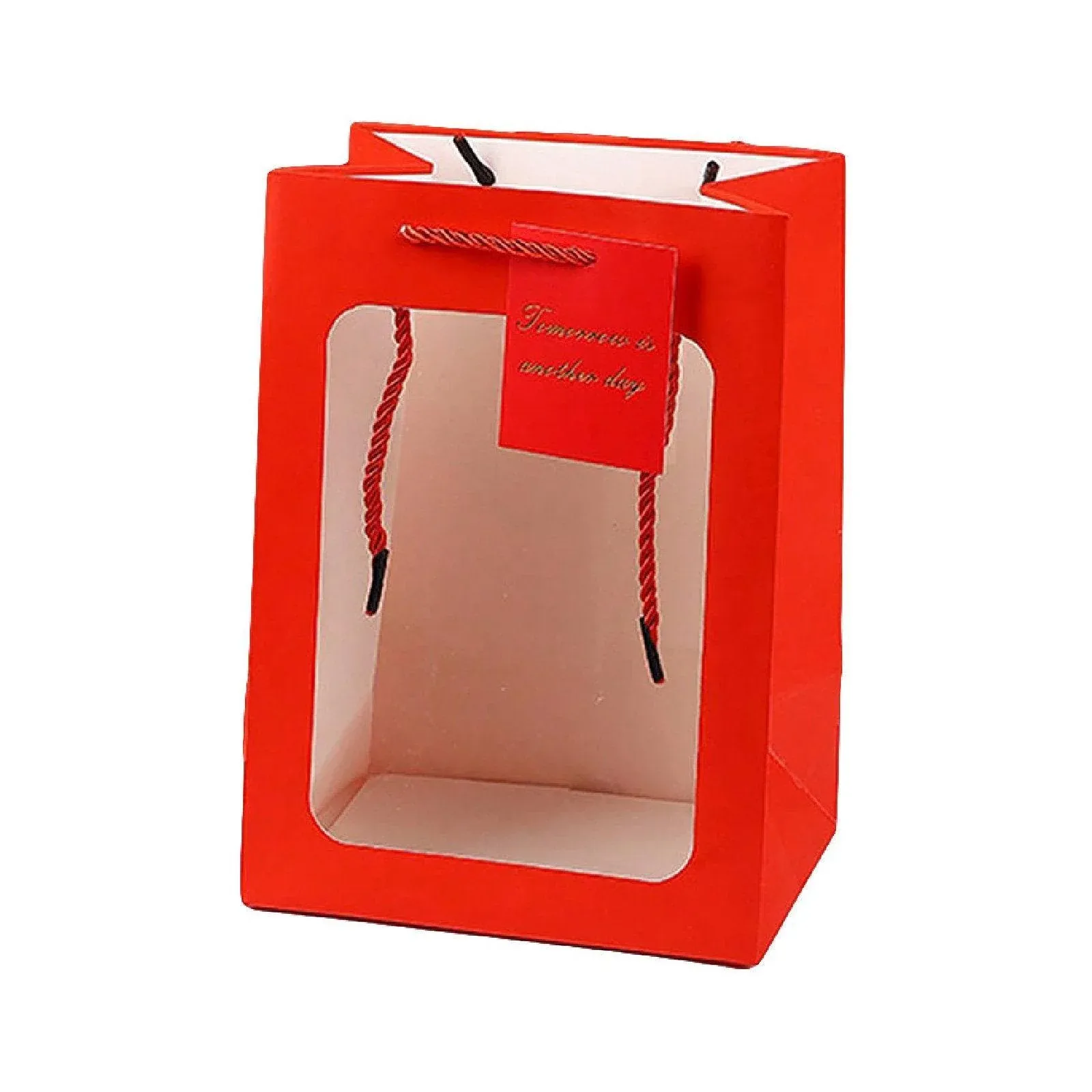 25x Thick Gift Bags Red 18x13x25cm