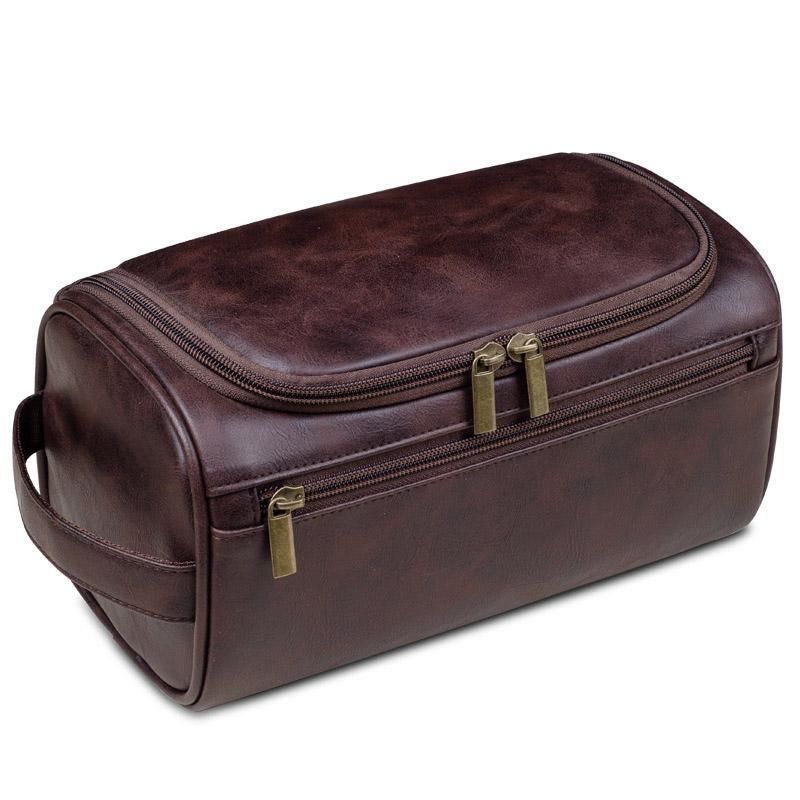 Large Capacity Waterproof Travel Toiletry Bag Brown