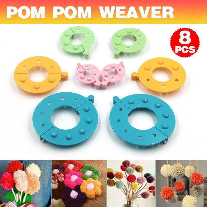 8Pcs Pompom Maker Kit 4 Sizes