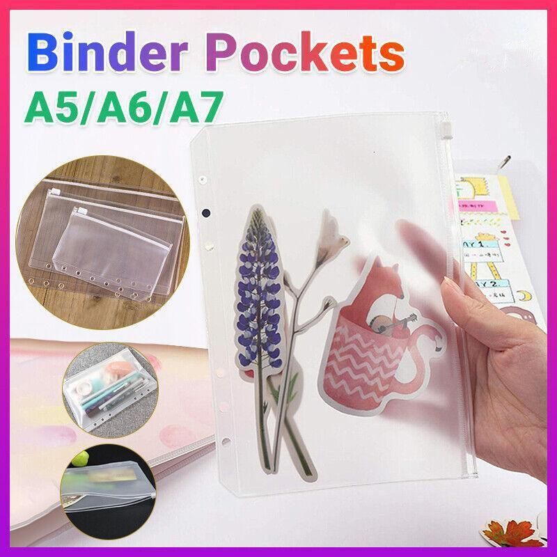 12X A5 A6 A7 Binder Pocket Zipper Clear A7 - Image 2
