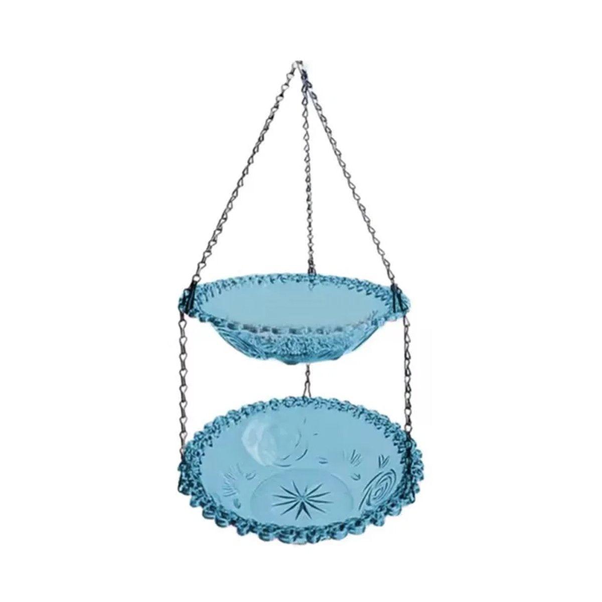 Outdoor Hanging Bird Feeder Bath Grey - Image 6