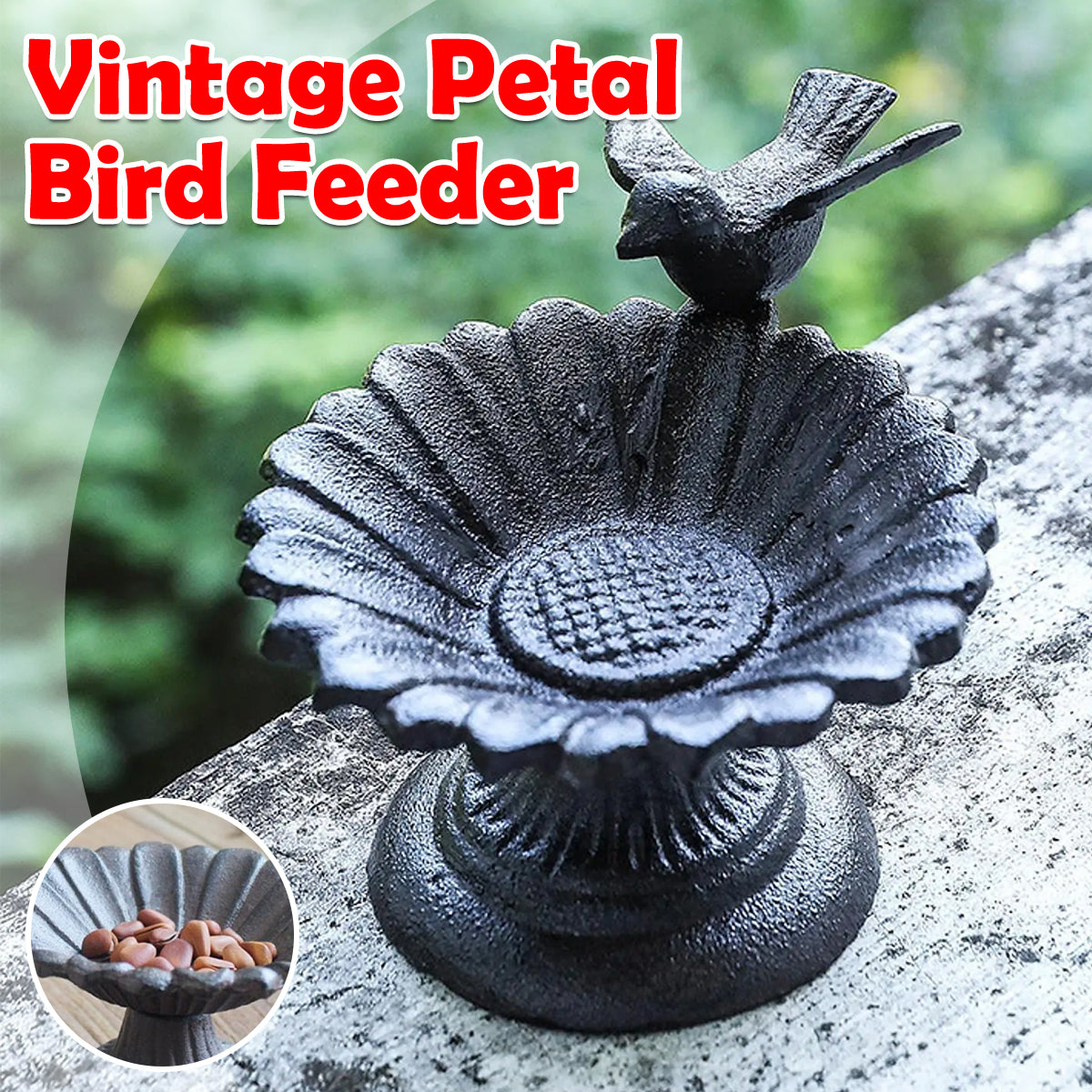 Retro Petal Shaped Bird Feeder Hanging