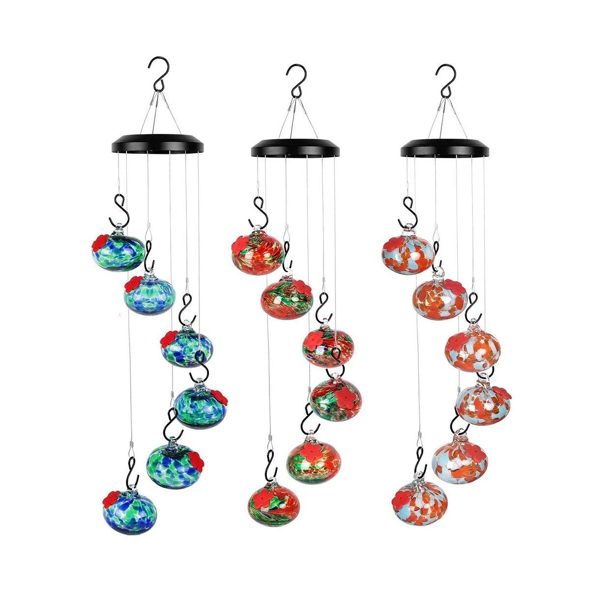 Hanging Hummingbird Feeder Red Green - Image 2