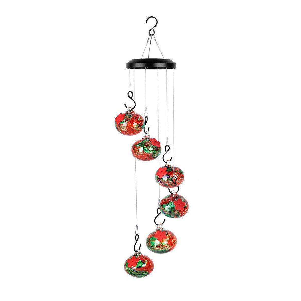 Hanging Hummingbird Feeder Red Green - Image 7