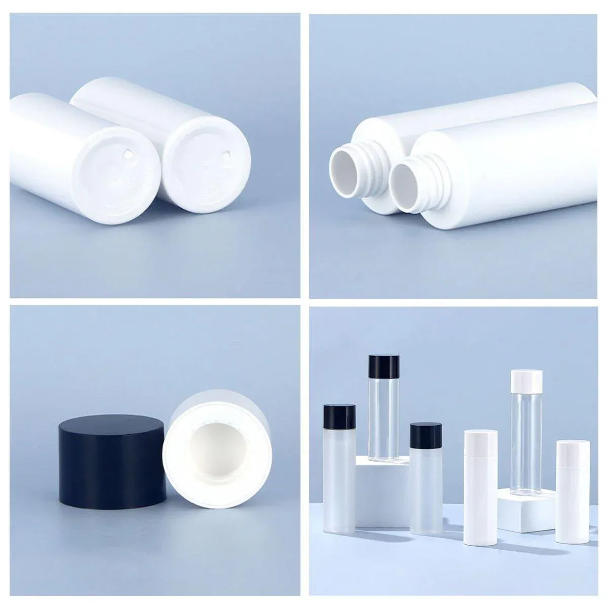 100ml Plastic Toner Lotion Bottle White Lid White Bottle - Image 5