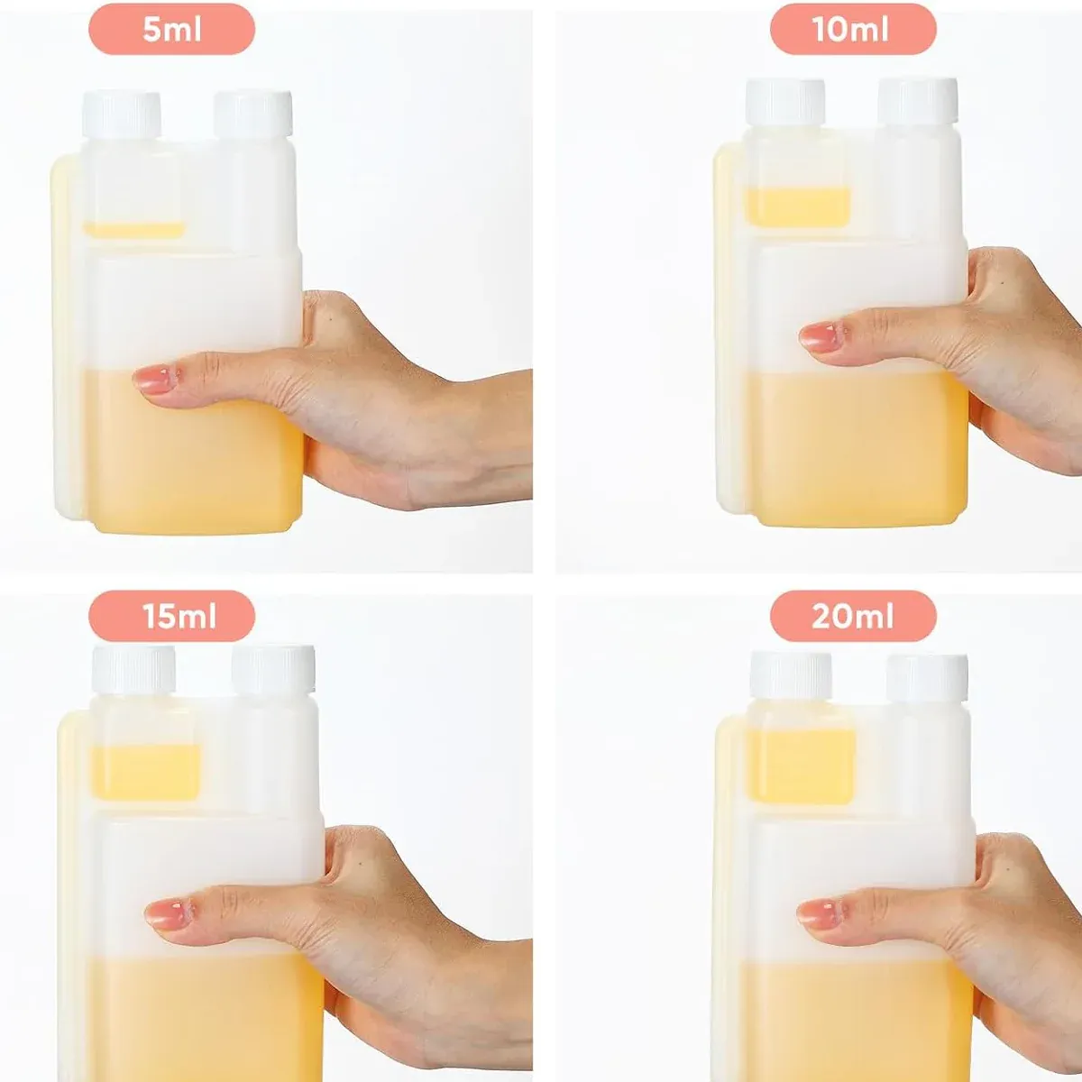 250-1000ml Plastic Twin Chamber Bottle 10Pcs 500ml - Image 5