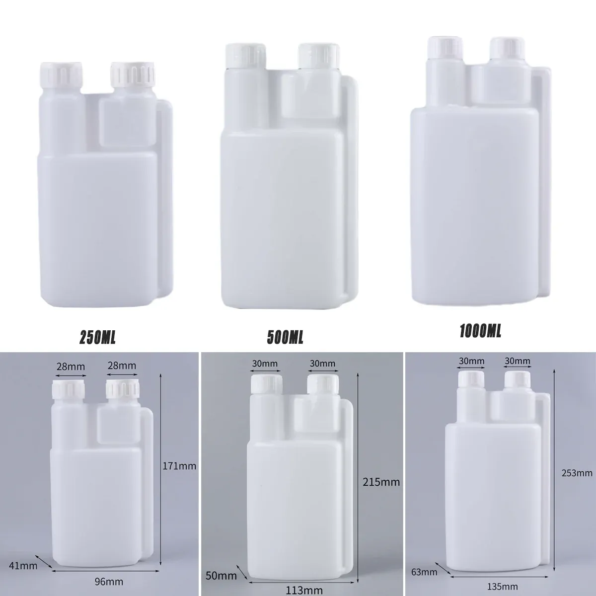 250-1000ml Plastic Twin Chamber Bottle 10Pcs 500ml - Image 11