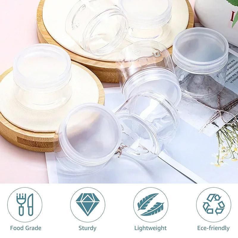 10pcs Transparent Wide Mouth Plastic Jars 80ml - Image 10