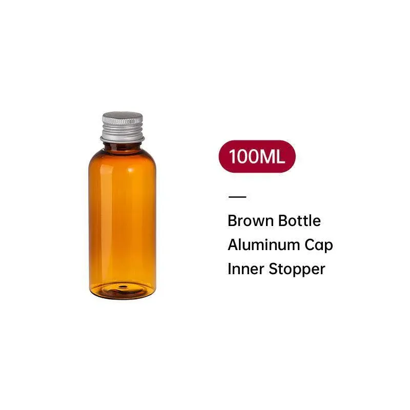 20pcs Brown Transparent Cosmetic Bottles 100ml - Image 7