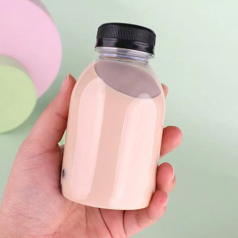 20pcs 250ml Reusable Plastic Juice Bottles Black - Image 6