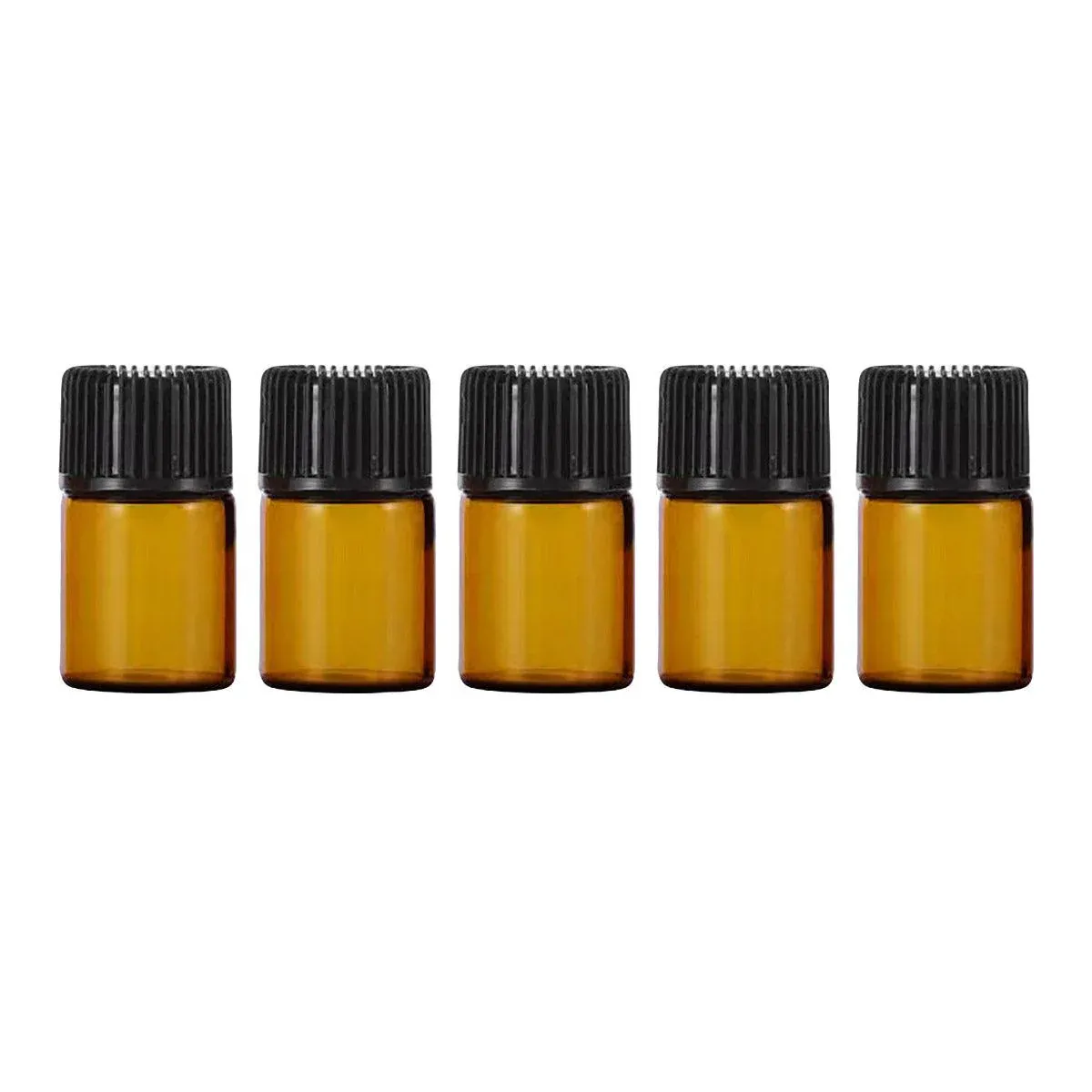 5pcs Amber Glass Orifice Reducer Bottles 2ml