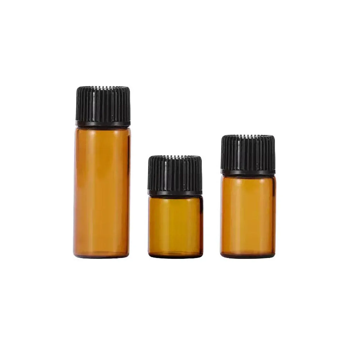 5pcs Amber Glass Orifice Reducer Bottles 2ml - Image 3