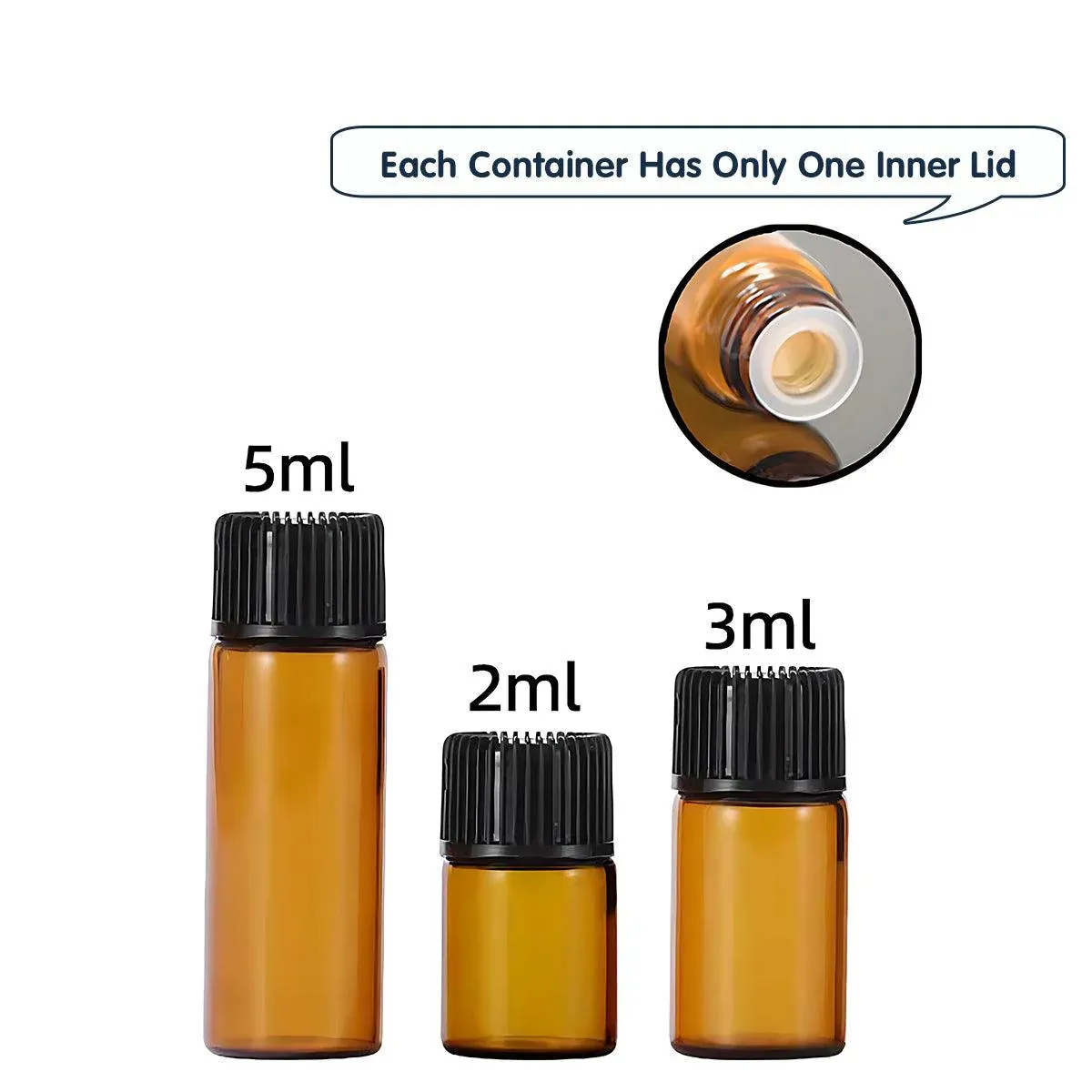 5pcs Amber Glass Orifice Reducer Bottles 2ml - Image 5