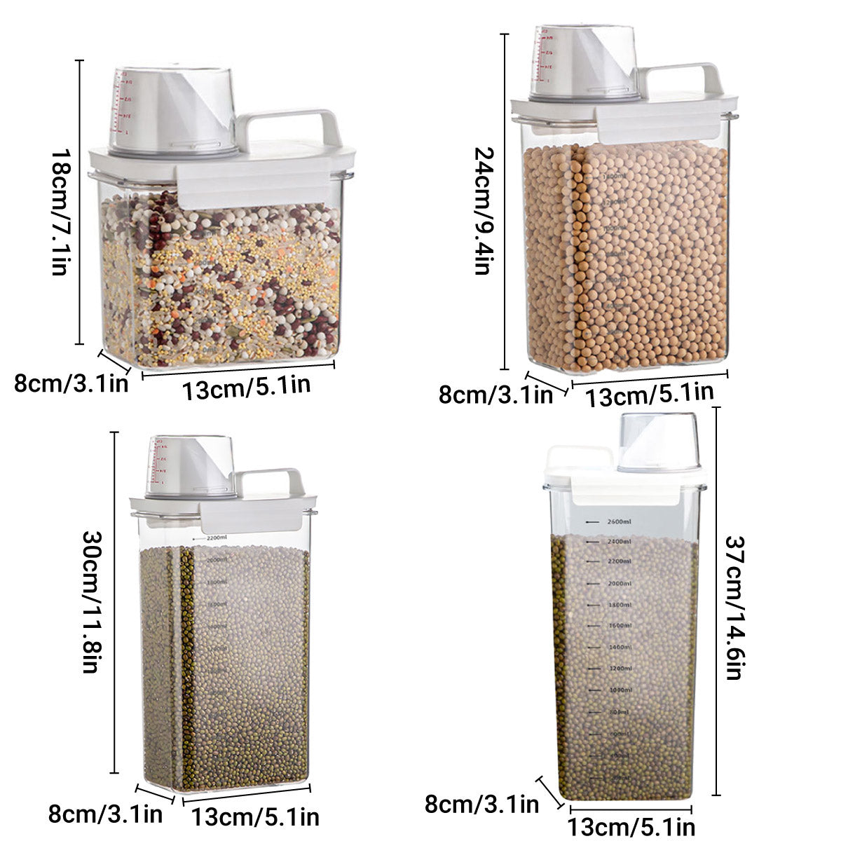 Sealed Household Grain Storage Box 1800ml - Image 3