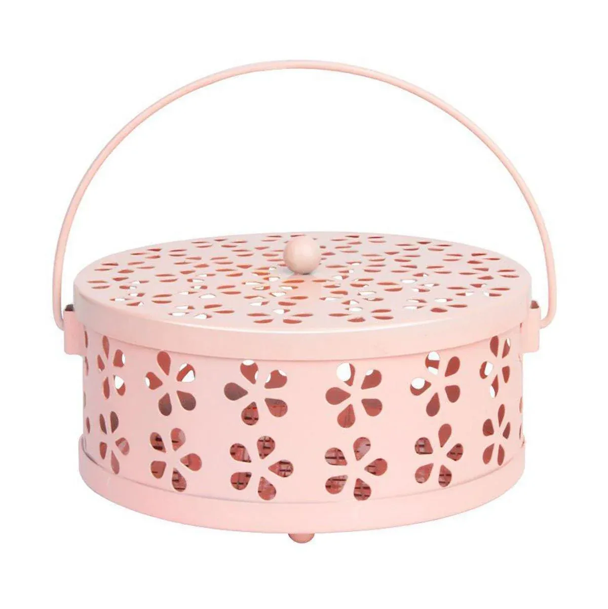 Iron Mosquito Incense Box Fireproof Tray Pink