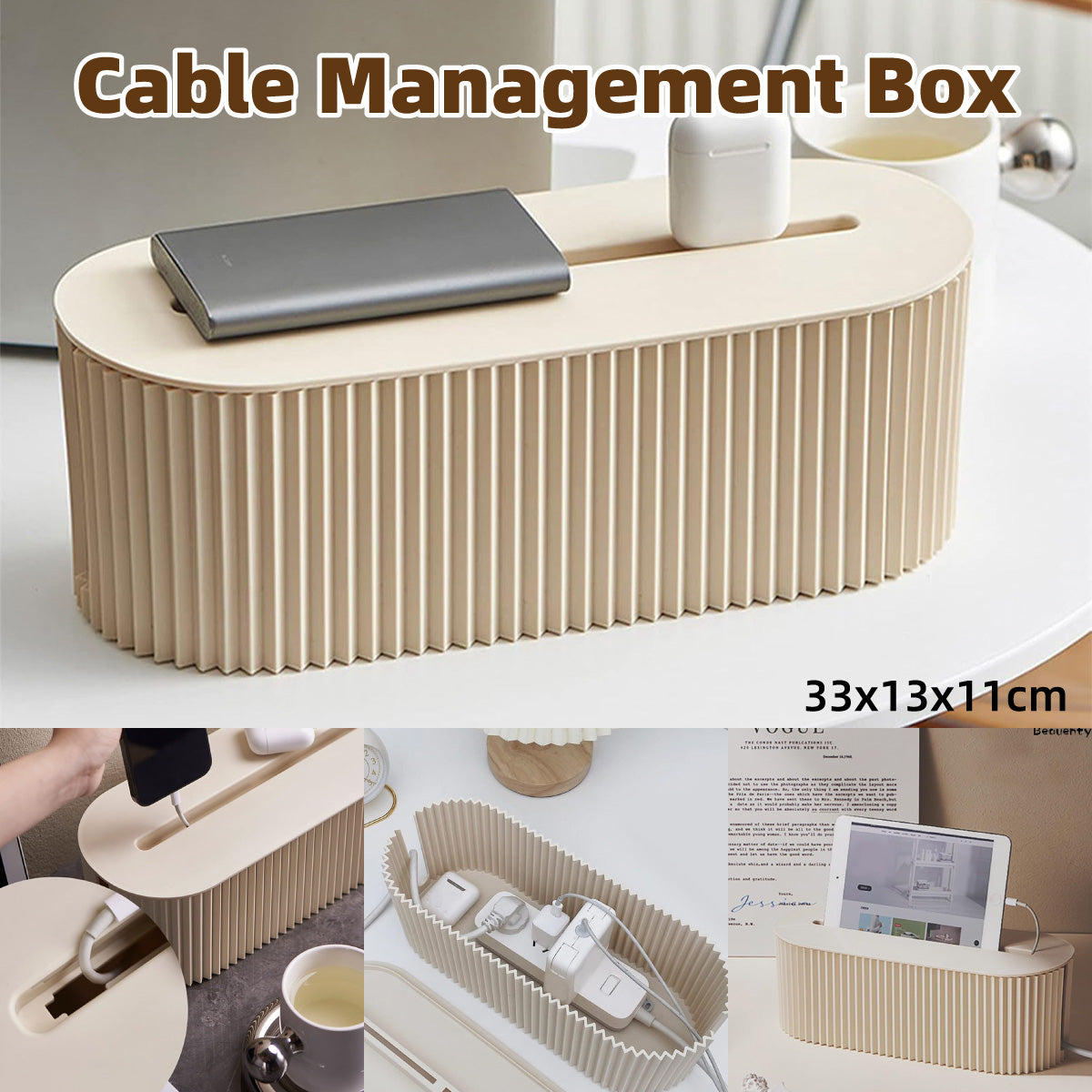 Large Cable Wire Cord Storage Box Management