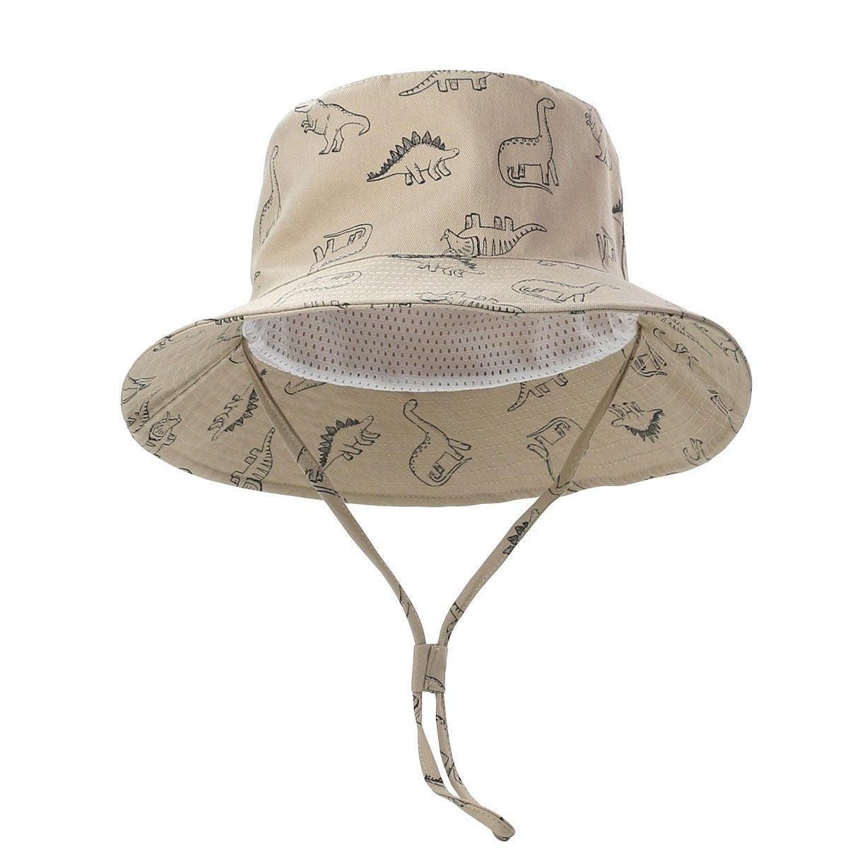 Cartoon Dinosaur Bucket Hat - Khaki