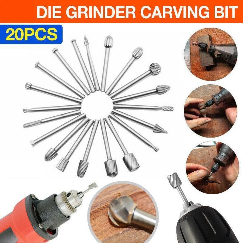 20Pcs Tungsten Steel Carbide Burrs