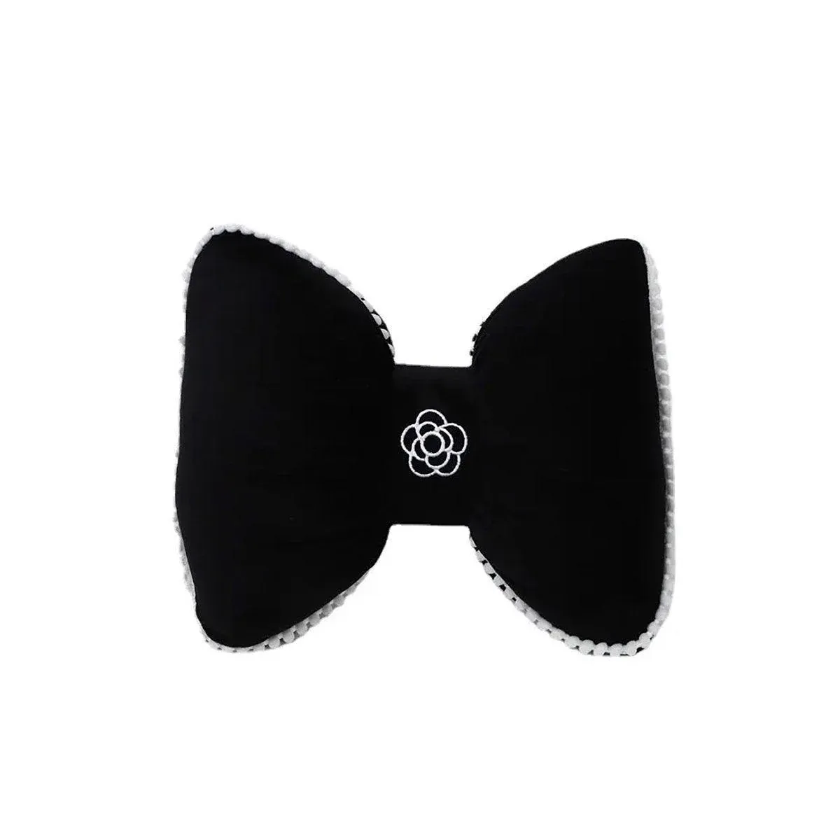Black Bowknot Neck Pillow Plush Car Headrest Support