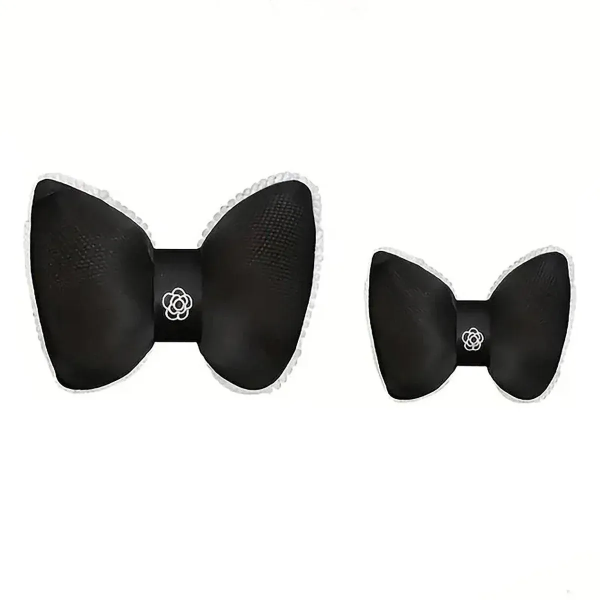 Black Bowknot Neck Pillow Plush Car Headrest Support - Image 3