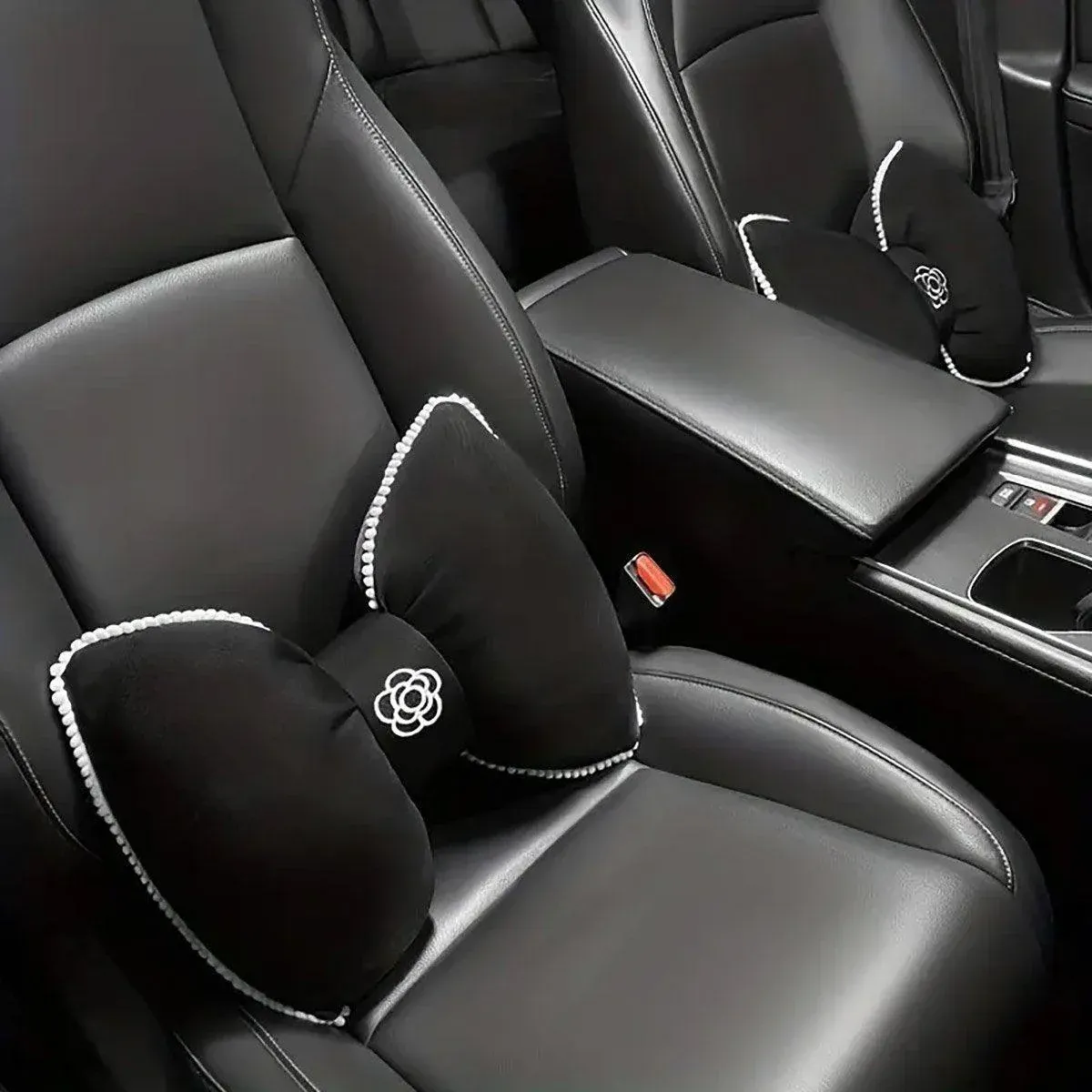 Black Bowknot Neck Pillow Plush Car Headrest Support - Image 13