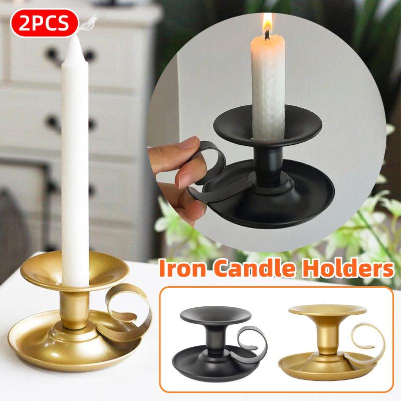 2pcs European Iron Candle Holder - Gold