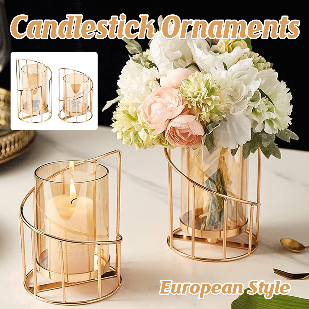 Wrought Iron Candle Holder Romantic Dinner Decor