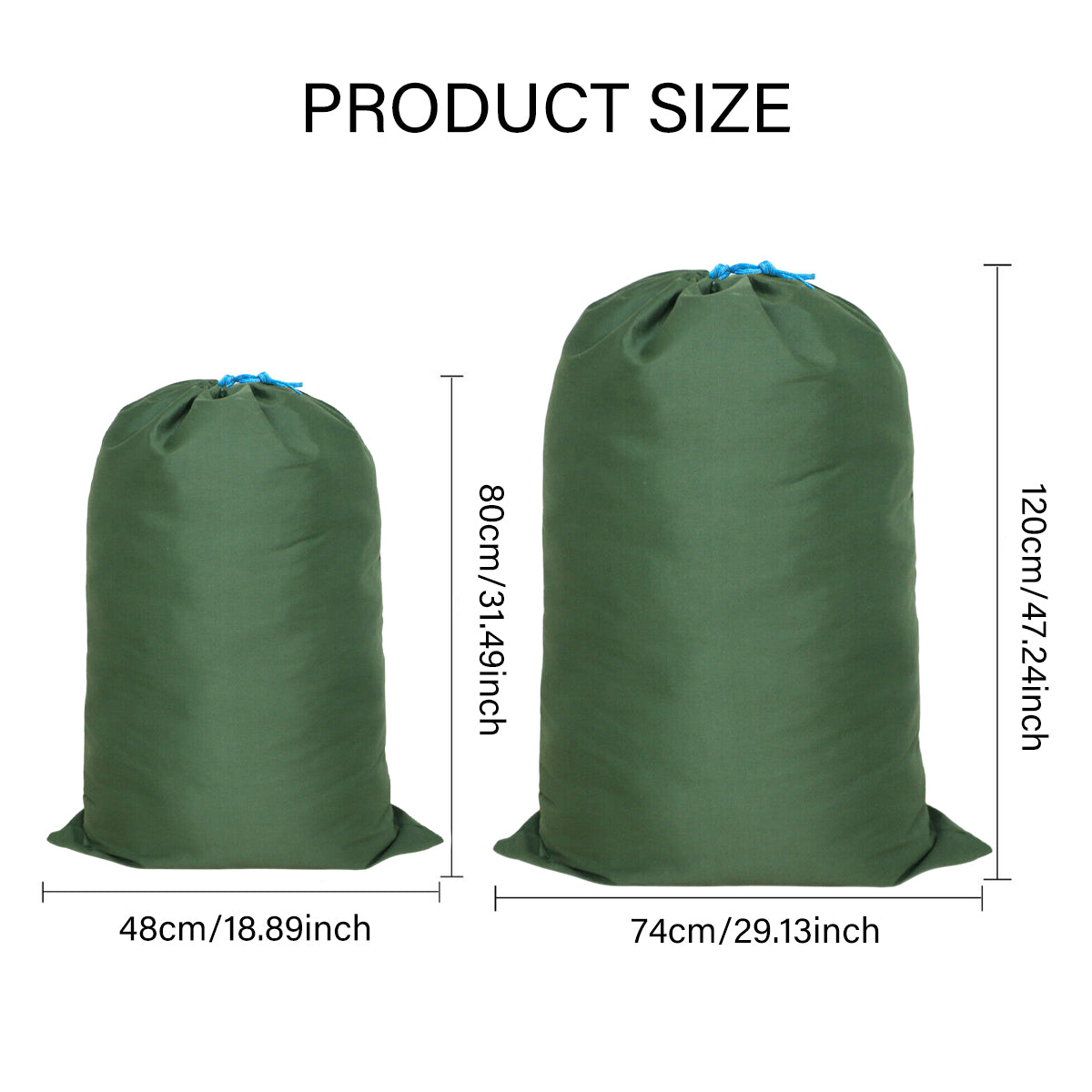 Canvas Drawstring Large Bag White - Image 5
