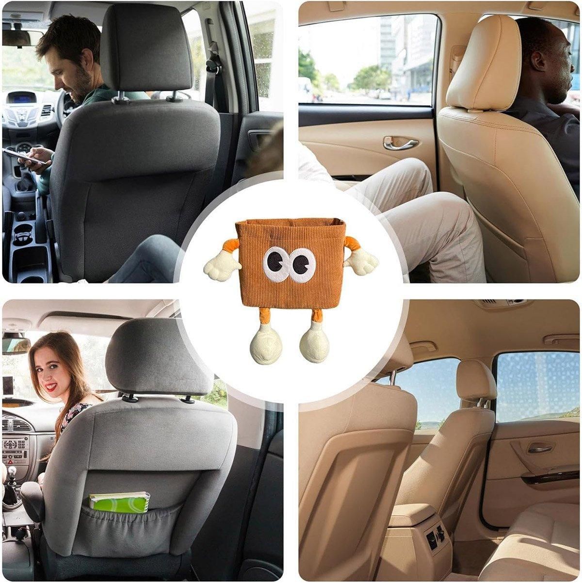 2in1 Car Wastebasket and Tissue Box Organizer Brown - Image 8