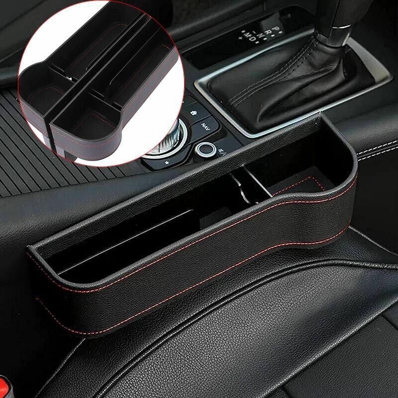 PU Leather Seat Side Gap Storage Box Black - Image 5
