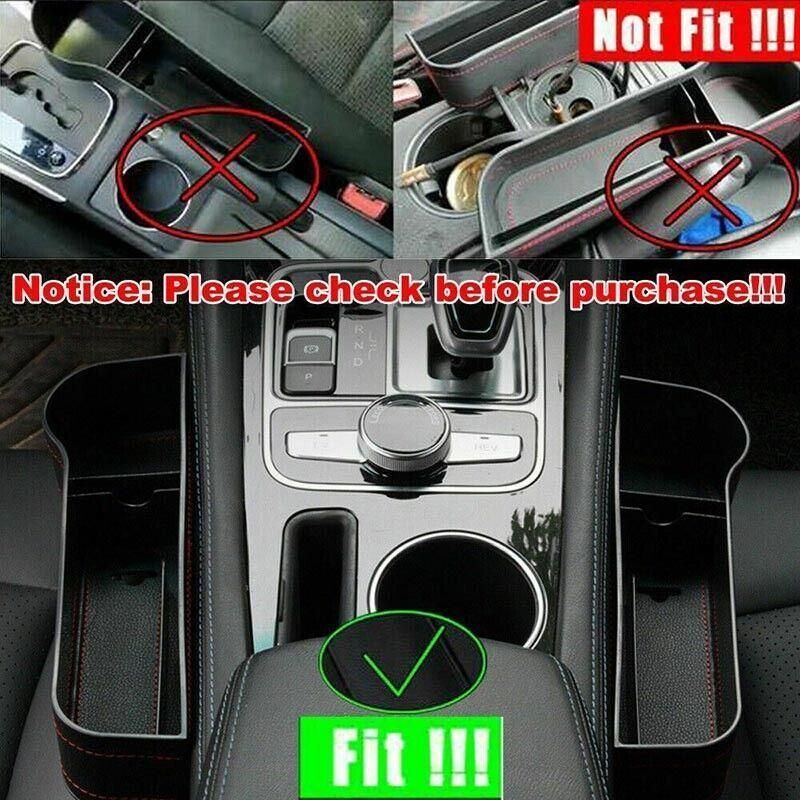 PU Leather Seat Side Gap Storage Box Black - Image 10