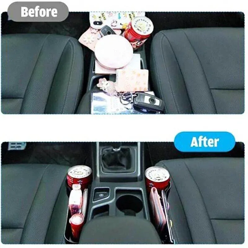 PU Leather Seat Side Gap Storage Box Black - Image 12