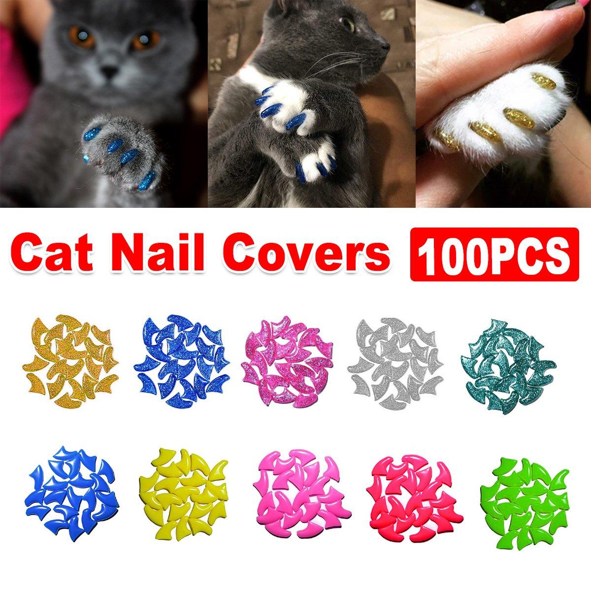 100PCS Anti Scratch Paw Covers Shiny L