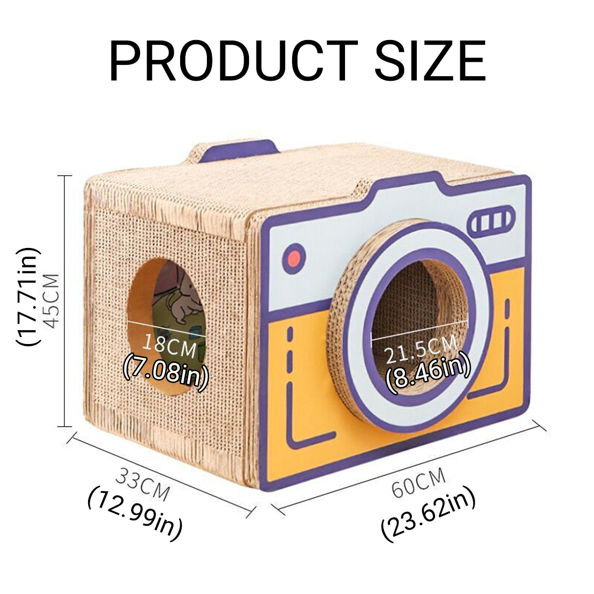Cat Scratcher Bed Retro Camera Design - Image 3