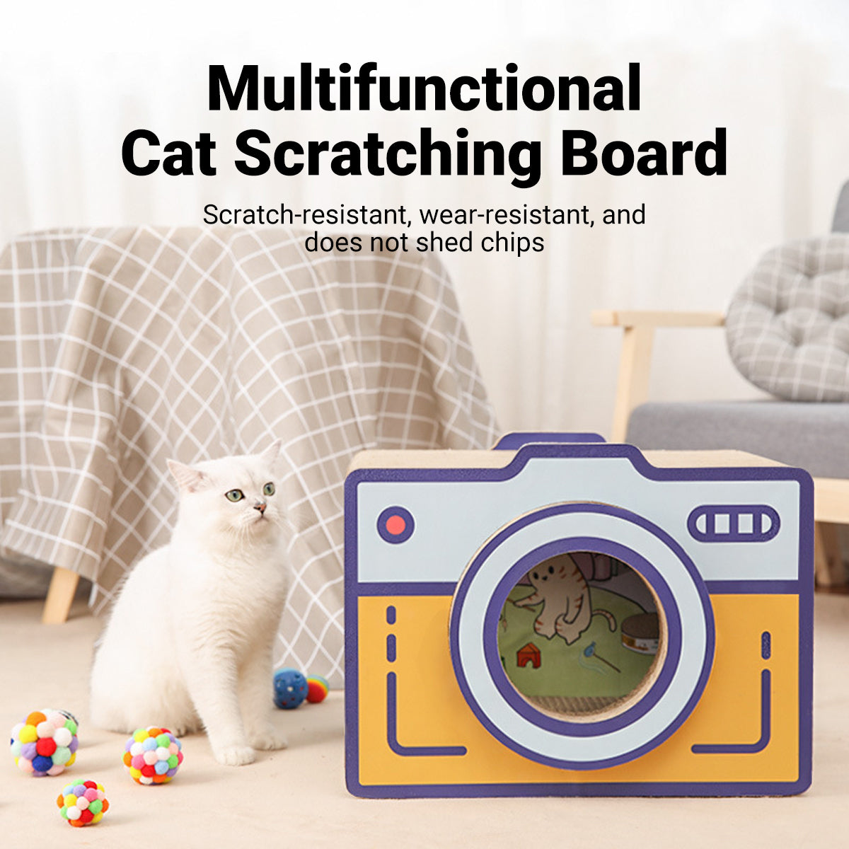 Cat Scratcher Bed Retro Camera Design - Image 4