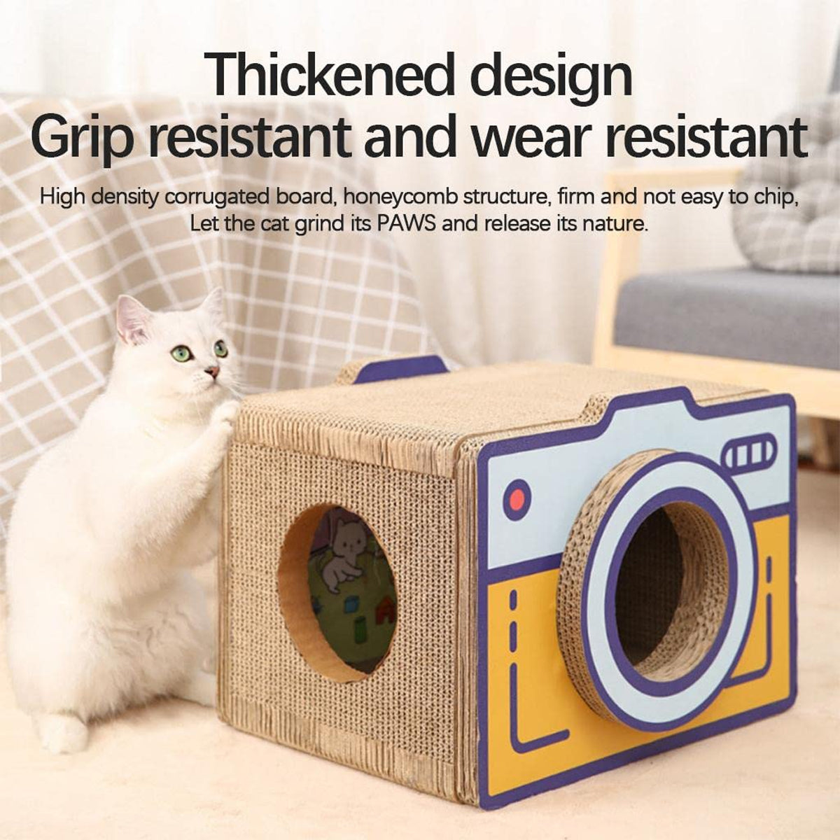 Cat Scratcher Bed Retro Camera Design - Image 5