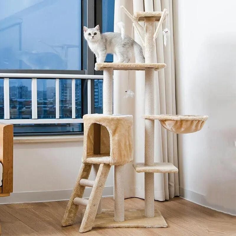 Cat Tree Scratching Post Gym House Brown - Image 5