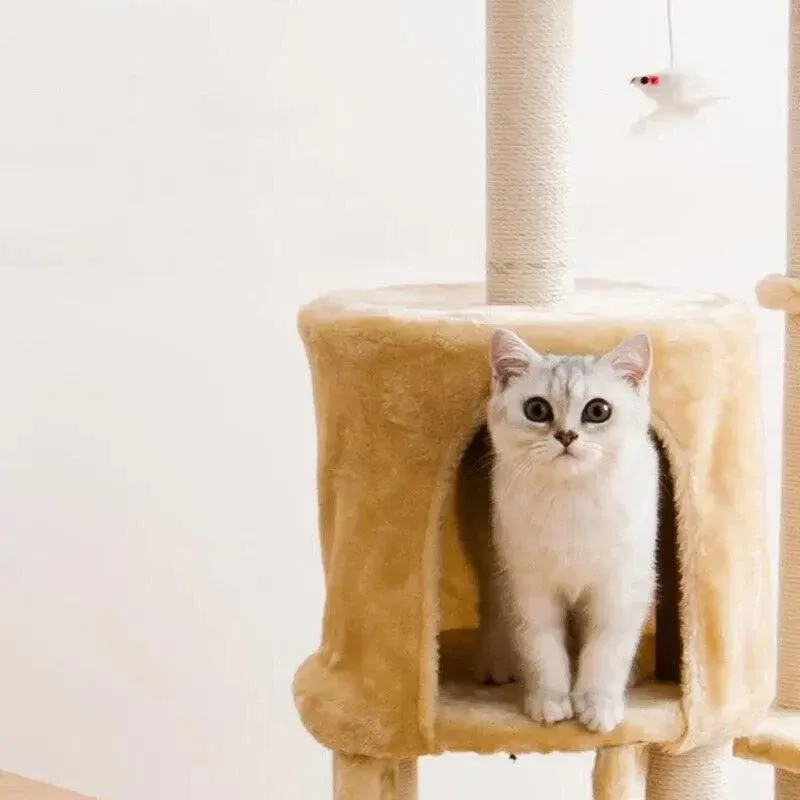 Cat Tree Scratching Post Gym House Brown - Image 6