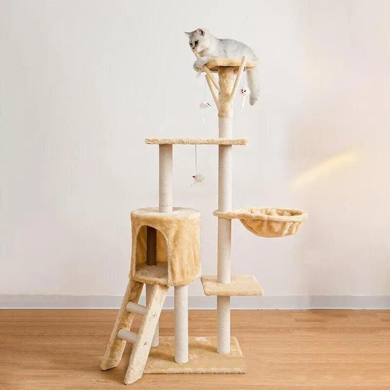 Cat Tree Scratching Post Gym House Brown - Image 8